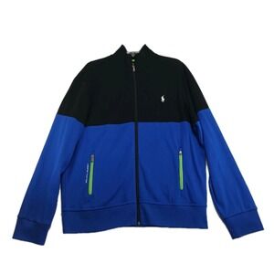 Polo Ralph Lauren Mens Performance Active Wear Full Zip Black/Blue Jacket Sz L
